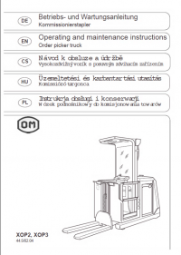 repair manual OM Pimespo Order Picker Truck XOP 2, XOP 3 Operating and Maintenance Manual PDF