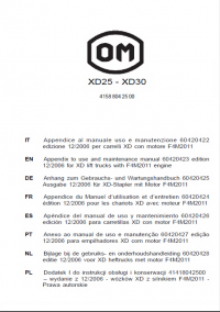 repair manual OM Pimespo XD25 - XD30 Truck Use and Maintenance Manual PDF