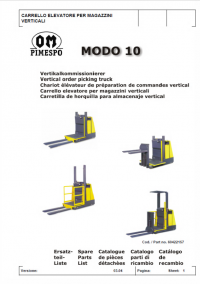 spare parts catalog OM Pimespo MODO 10 Vertical order picking truck Spare Parts Manual PDF