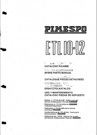 spare parts catalog OM Pimespo Truck  ETL10-12 Spare Parts Manual PDF