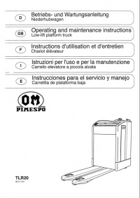 repair manual OM Pimespo TLR20 Truck Use and Maintenance Manual PDF
