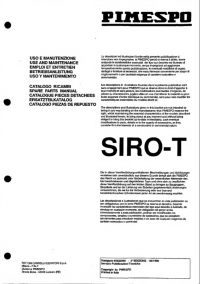 repair manual OM Pimespo SIRO - T USE and Maintenance Manual, Spare Parts Manual PDF