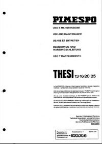 spare parts catalog OM Pimespo THESI 13, 16, 20, 25 USE and Maintenance Manual PDF