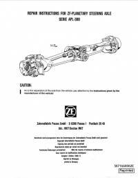 repair manual ZF Planetary Steering Axle APL-300 Series Repair Instruction PDF
