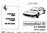 repair manual Ferrari Mondial 8 Spare Parts Catalog & Workshop Manual PDF