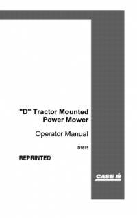 repair manual Case ‘D’ Tractor Mounted Power Mower pdf Operator manual