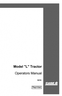 repair manual Case tractor L series pdf Operation Manual