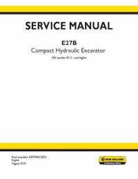 repair manual New Holland Compact Hydraulic Excavator E27B Service Manual PDF