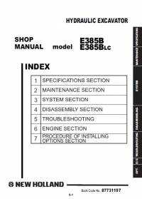repair manual New Holland Hydraulic Excavator E385B, E385BLC Shop Manual PDF