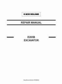 repair manual New Holland Excavator E265B Repair Manual PDF