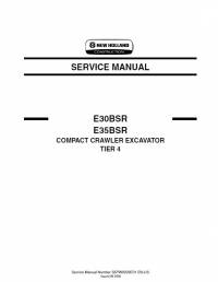 repair manual New Holland Compact Crawler Excavator E30BSR, E35BSR Tier 4 Service Manual PDF