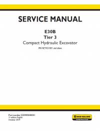 repair manual New Holland Compact Hydraulic Excavator E30B Tier 3 Service Manual PDF