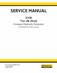 repair manual New Holland Compact Hydraulic Excavator E35B Tier 4B (final) Service Manual PDF