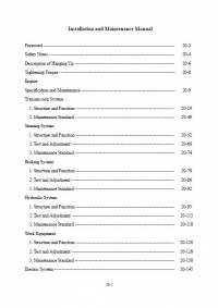 repair manual Hyundai Backhoe Loader HG220 Installation And Maintenance Manual PDF