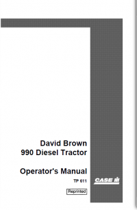 repair manual Case Daved Brown 990 Diesel Tractor PDF Manual