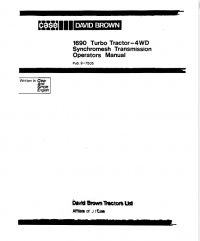 repair manual Case David Brown Tractor 1690 Turbo Operators Manual PDF