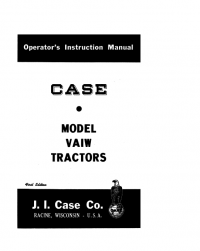 repair manual CASE Tractor VAIW model PDF Operators Manual