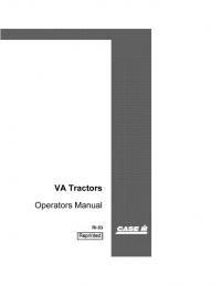 repair manual Case Tractor VA Series Operators Manual in PDF