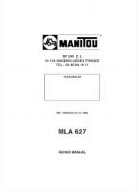 repair manual Manitou MLA 627 Repair Manual PDF
