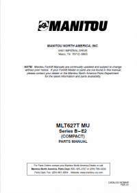 spare parts catalog Manitou MLT627T MU Series B-E2 (COMPACT) Parts Manual PDF