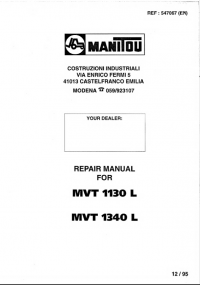 repair manual Manitou MVT 1130L, 1340L Repair Manual PDF