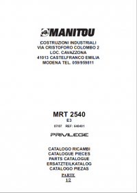 spare parts catalog Manitou MRT 2540 E3 Parts Catalog Manual PDF