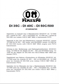 repair manual OM Pimespo DI 35C - DI 40C - DI 50C/500 Use and Maintenance Manual PDF