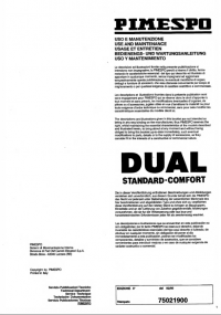 repair manual OM Pimespo DUAL Standard - Comfort Use and Maintenance Manual PDF