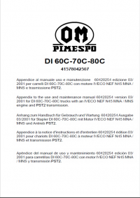 repair manual OM Pimespo DI 60C-70C-80C Use and Maintenance Manual PDF