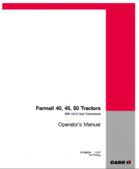 repair manual Case Farmall 40, 45, 50 Tractors pdf Operators manual