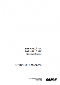 repair manual Case FARMALL 30C, 35C Compact tractor PDF Operator’s manual