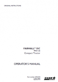 repair manual Case FARMALL 35C With Cab Tractor pdf Operator’s manual