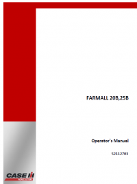 repair manual Case FARMALL 20B,25B Tractors pdf Operator’s manual