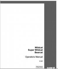 repair manual Case Wildcat/ Super Wildcat/ Beercat pdf Operators manual