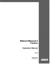 repair manual Case Wildcat II/Beercat II Tractors PDF Operators manual