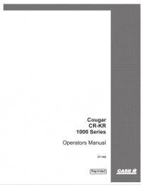 repair manual Case Tractor COUGAR CR-KR 1000 Series PDF Operators Manual