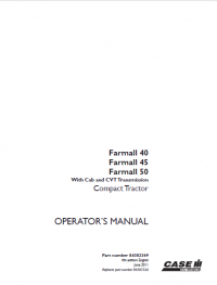 repair manual Case 40, 45, 50 and CVT PDF Operator’s manual