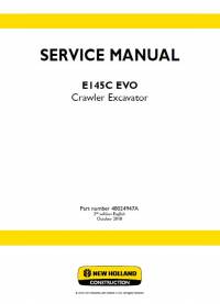 repair manual New Holland Crawler Excavator E145C EVO Service Manual PDF