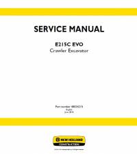 repair manual New Holland Crawler Excavator E215C EVO Service Manual PDF