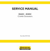 repair manual New Holland Crawler Excavators E265C - E305C Service Manual PDF