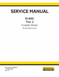 repair manual New Holland Crawler Dozer D180C Tier 2 Service Manual PDF