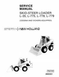 repair manual Sperry New Holland Skid Steer Loader L35, L775, L778, L779 Service Manual PDF