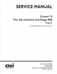 repair manual New Holland Engine Cursor 9 Tier 4A (interim), Stage IIIB Service Manual PDF