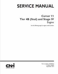 repair manual New Holland Engine Cursor 11 Tier 4B (final) and Stage IV Service Manual PDF