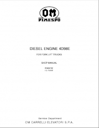 repair manual OM Pimespo Diesel Engine 4D98E for Fork Lift Trucks Shop Manual PDF