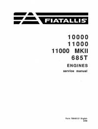 repair manual FiatAllis Engines 10000, 11000, 11000 MKII, 685T Service Manual PDF