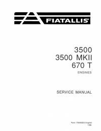 repair manual FiatAllis Engines 3500, 3500 MKII, 670 T Service Manual PDF