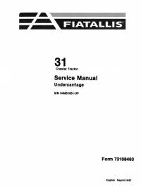 repair manual FiatAllis Crawler Tractor 31 Undercarriage Service Manual PDF