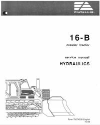 repair manual FiatAllis Crawler Tractor 16-B Hydraulics Service Manual PDF