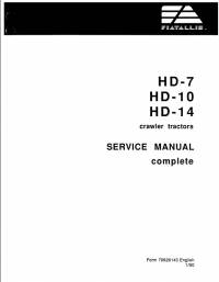 repair manual FiatAllis Crawler Tractor HD-7, HD-10, HD-14 Service Manual PDF